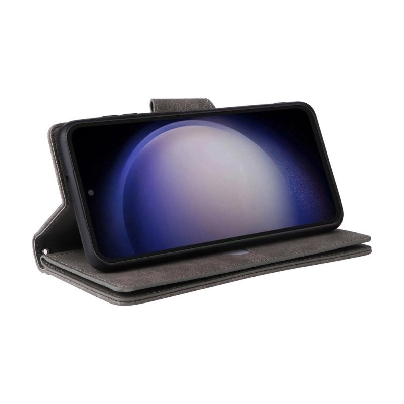 Läderfodral Samsung Galaxy S25 Fe Telefonfodral Plånbok Med Dragkedja