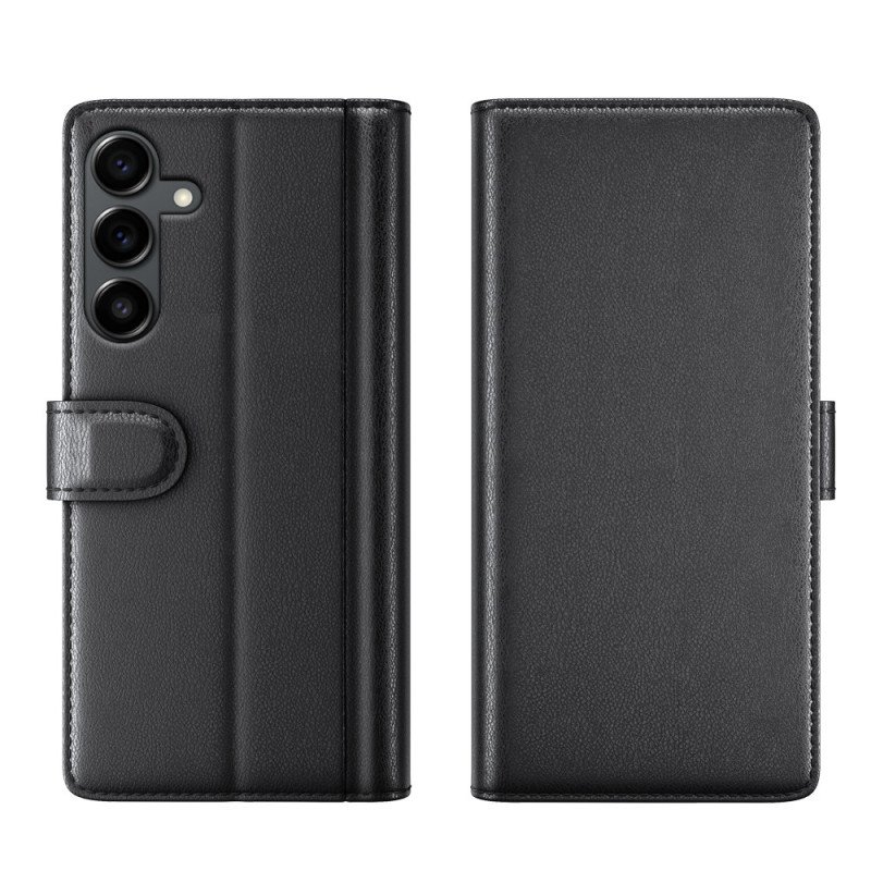 Läderskal Fodral Samsung Galaxy S25 Fe Äkta Läder