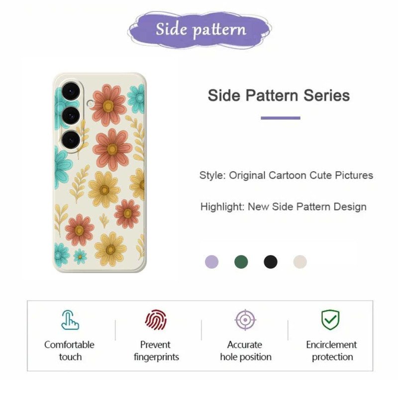 Skal För Samsung Galaxy S25 Fe Blommig Silikon