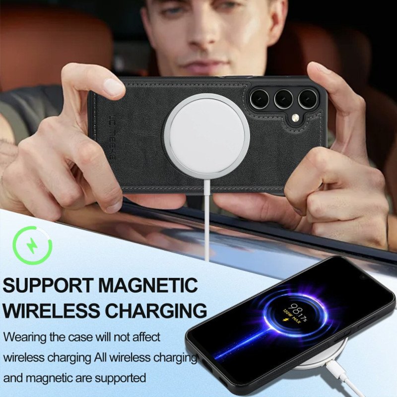 Skal För Samsung Galaxy S25 Fe Magsafe-kompatibel Läderstil