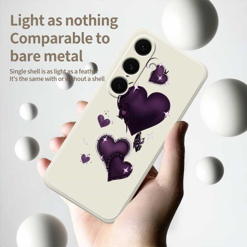 Skal Samsung Galaxy S25 Fe Lila Hjärtasilikon