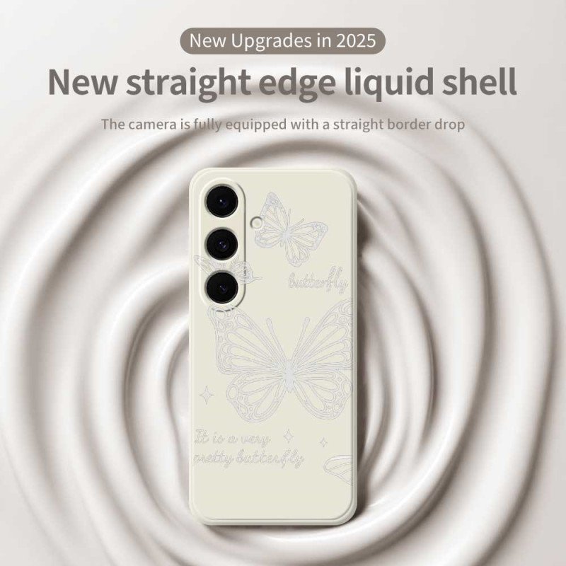 Skal Samsung Galaxy S25 Fe Vit Fjärilssilikon