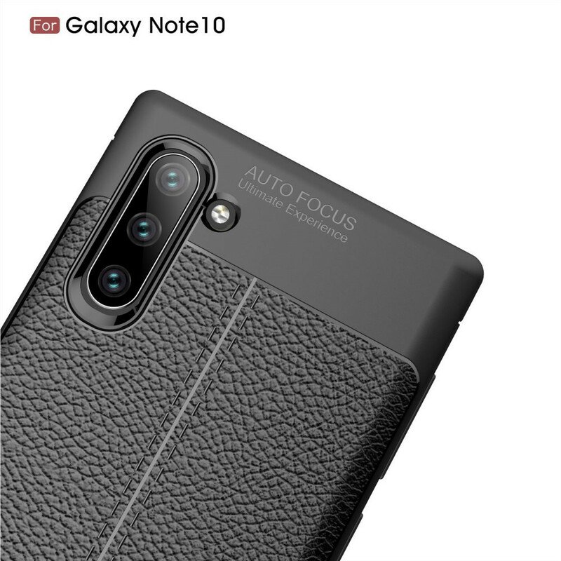 Mobilskal Samsung Galaxy Note 10 Dubbel Linje Litchi Läder Effekt
