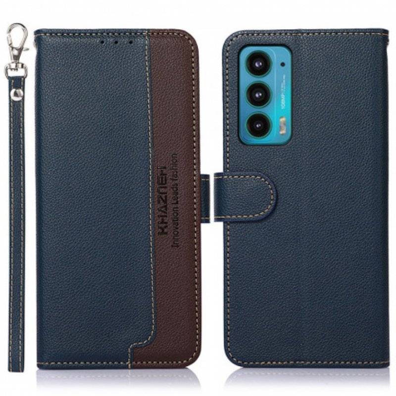 Fodral Motorola Edge 20 Lychee Style Rfid Khazneh