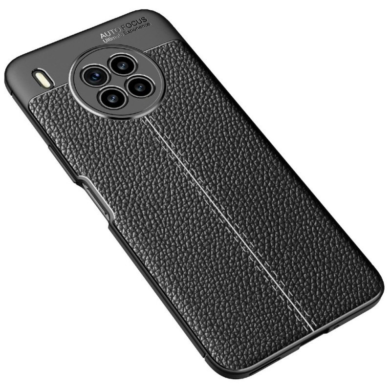 Skal Huawei Nova 8i Dubbel Linje Litchi Läder Effekt