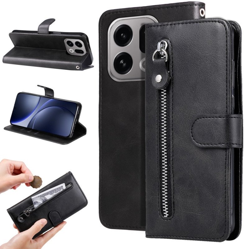 Läderfodral Oppo Find X9 5g Telefonfodral Ficka Med Dragkedja