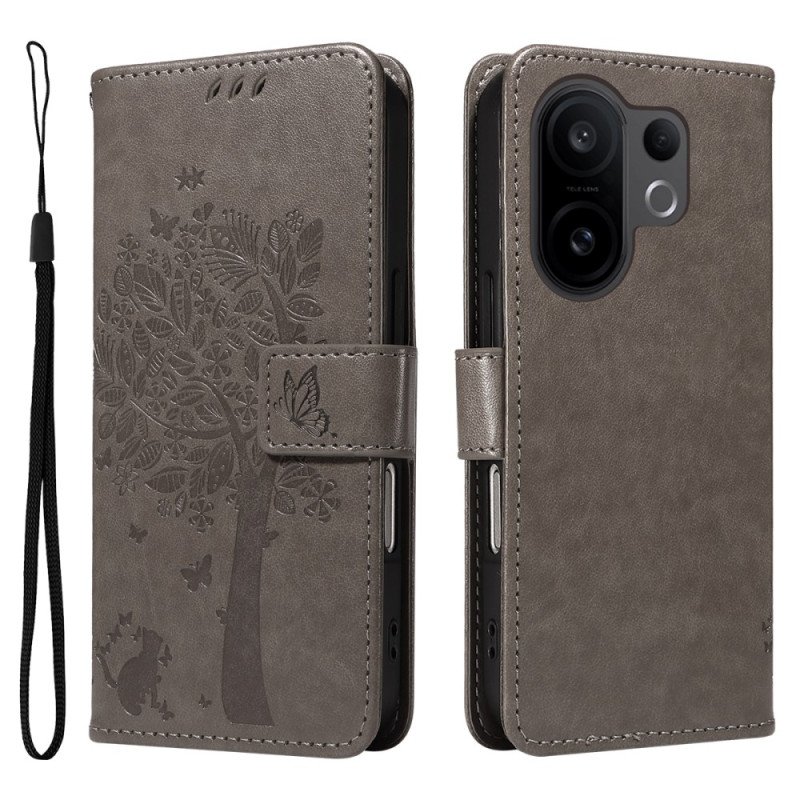 Fodral Vivo X200 Fe Katt Och Träd