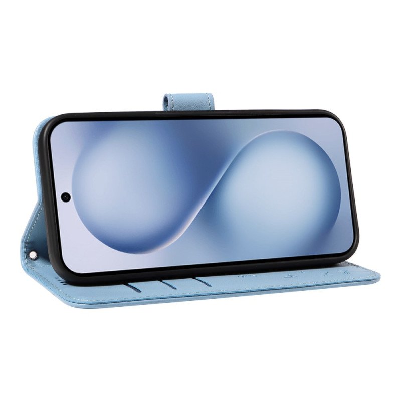 Läderfodral Vivo X200 Fe Telefonfodral Maskrosrem