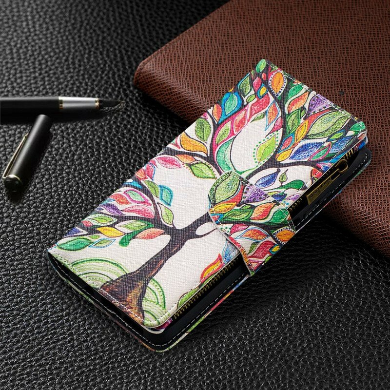 Fodral Xiaomi Redmi Note 9 Pro 5G Trädficka Med Dragkedja
