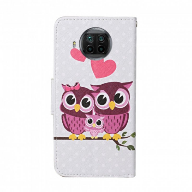 Folio-fodral Xiaomi Redmi Note 9 Pro 5G Ugglafamilj Med Snodd
