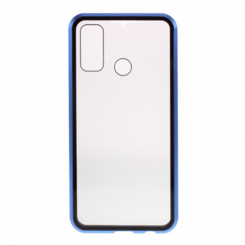 Mobilskal Huawei P Smart 2020 Metallkanter Och Dubbelhärdat Glas