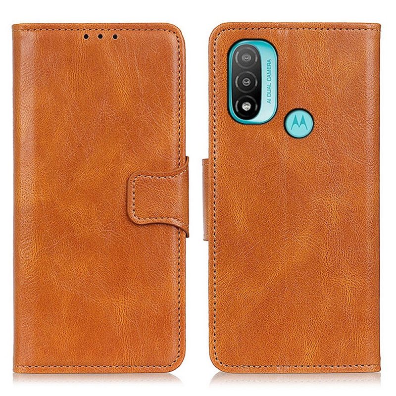 Fodral Moto E40 / E30 / E20 Lädereffekt Vändbart Lås