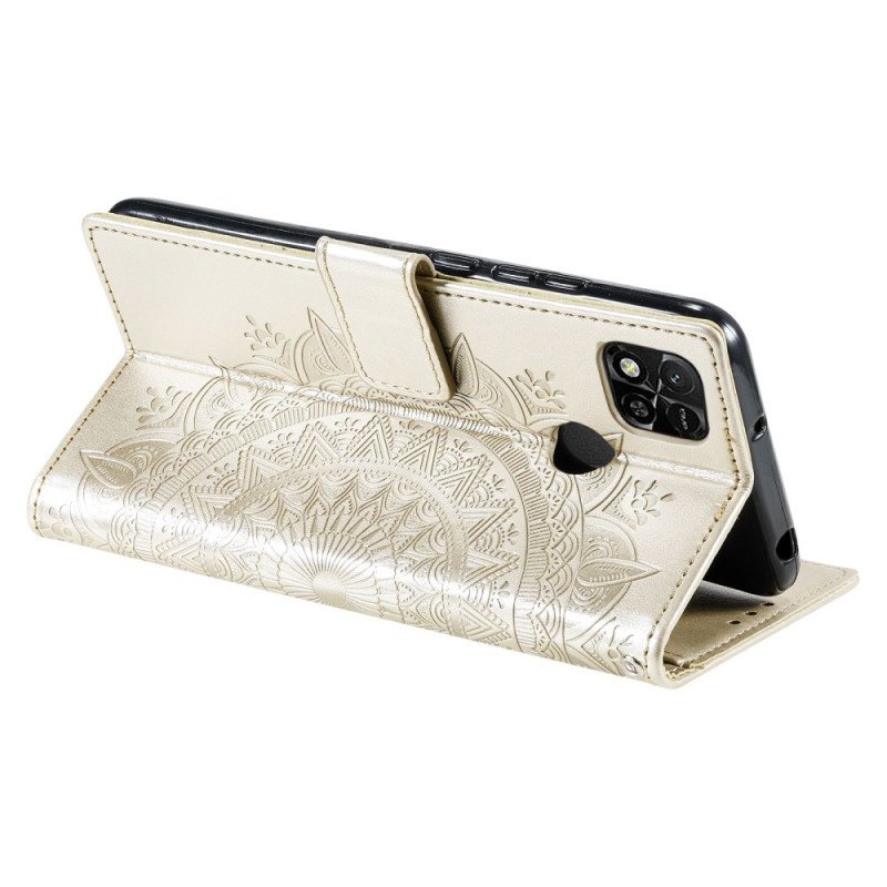 Läderfodral Xiaomi Redmi 10A Mandala Sun Med Snodd