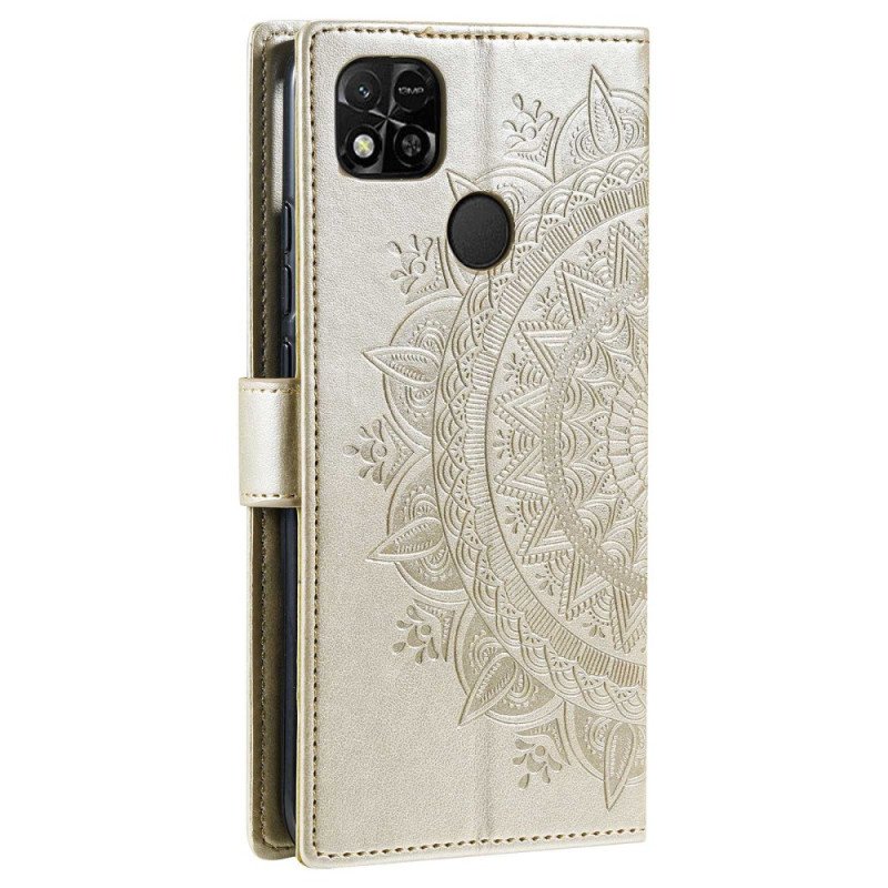 Läderfodral Xiaomi Redmi 10A Mandala Sun Med Snodd