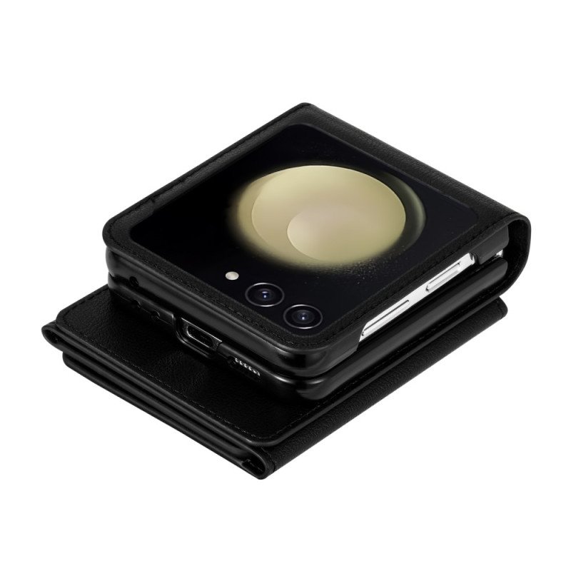 Case Samsung Galaxy Z Flip 7 Telefonfodral Rfid-plånbok Och Axelrem