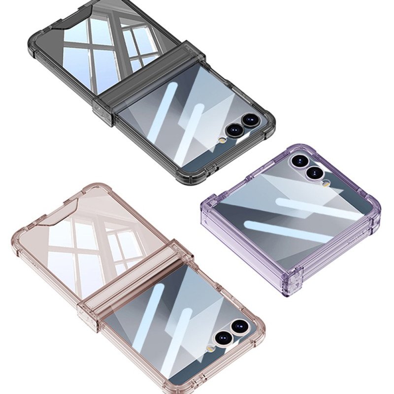 Skal För Samsung Galaxy Z Flip 7 Färgad Genomskinlig Med Airbagskydd