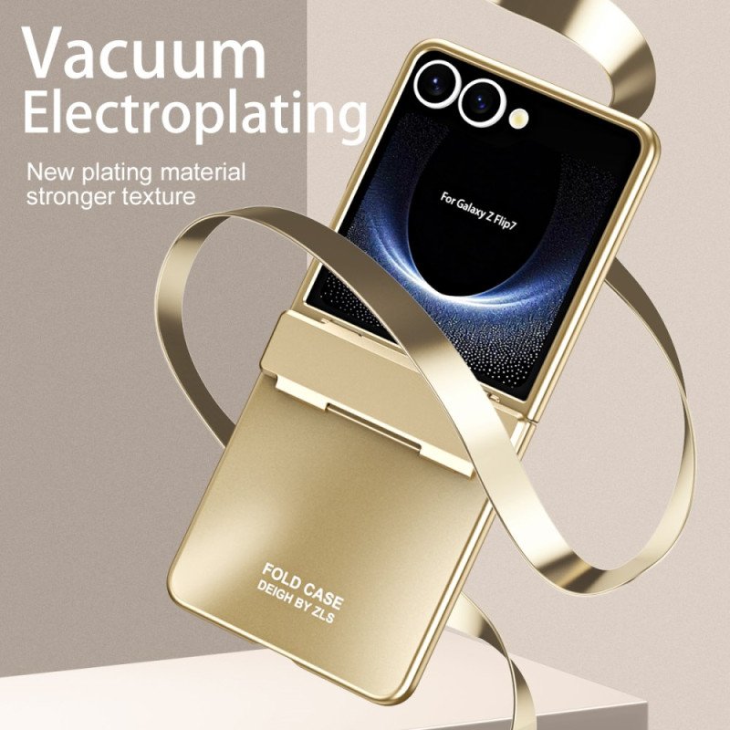 Skal För Samsung Galaxy Z Flip 7 Metallisk Effekt Med Skärmskydd