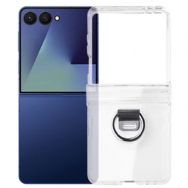 Skal För Samsung Galaxy Z Flip 7 Transparent Med Ringhållare