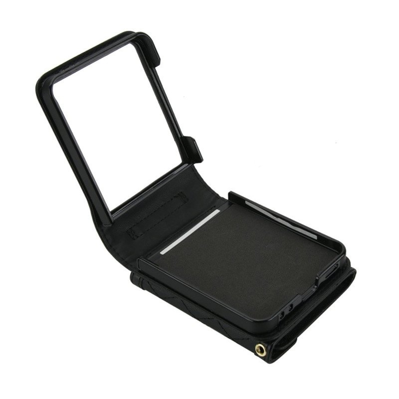 Skal För Samsung Galaxy Z Flip 7 Vadderad Korthållare Och Axelrem