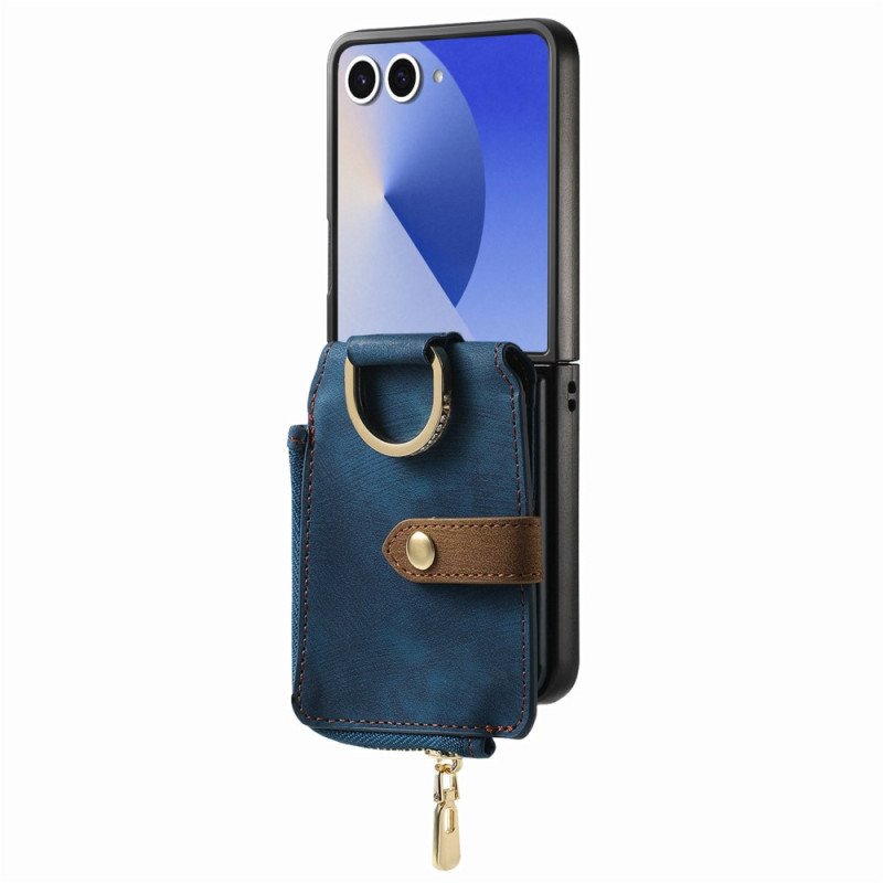 Skal Samsung Galaxy Z Flip 7 Fack Med Dragkedja Och Korthållare