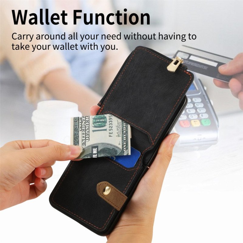 Skal Samsung Galaxy Z Flip 7 Fack Med Dragkedja Och Korthållare