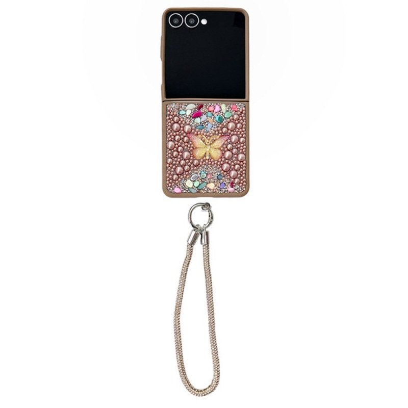 Skal Samsung Galaxy Z Flip 7 Glitterdesign Och Handledsrem