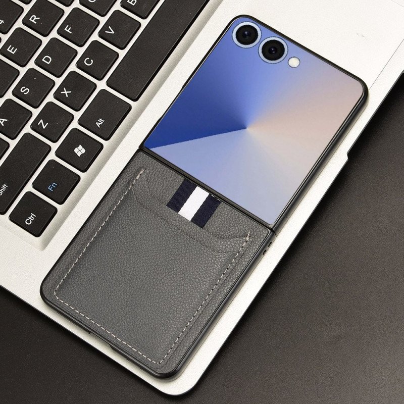 Skal Samsung Galaxy Z Flip 7 Korthållare I Läderstil