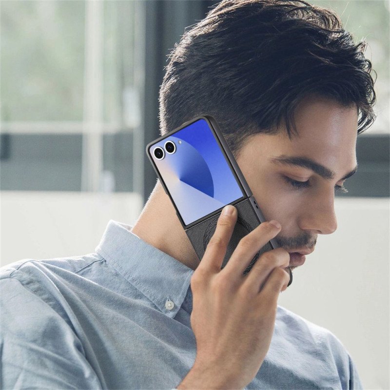 Skal Samsung Galaxy Z Flip 7 Magsafe-kompatibel Denimstrukturerad Läder