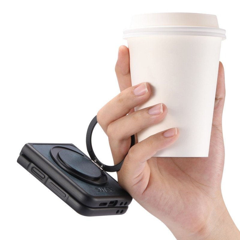 Skal Samsung Galaxy Z Flip 7 Magsafe-kompatibel Lädereffekt Suteni Ringhållare