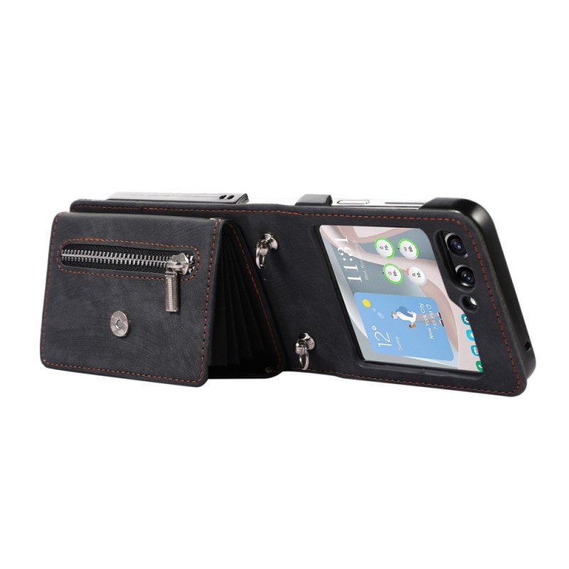 Skal Samsung Galaxy Z Flip 7 Plånbok Med Snodd Och Axelrem