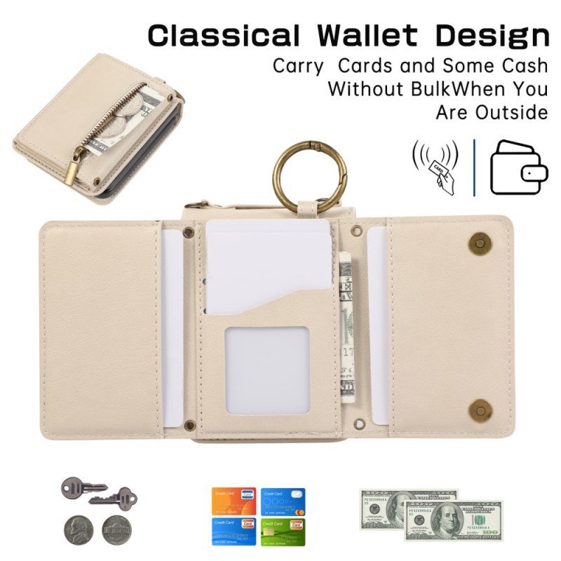 Skal Samsung Galaxy Z Flip 7 Plånbok Och Axelrem