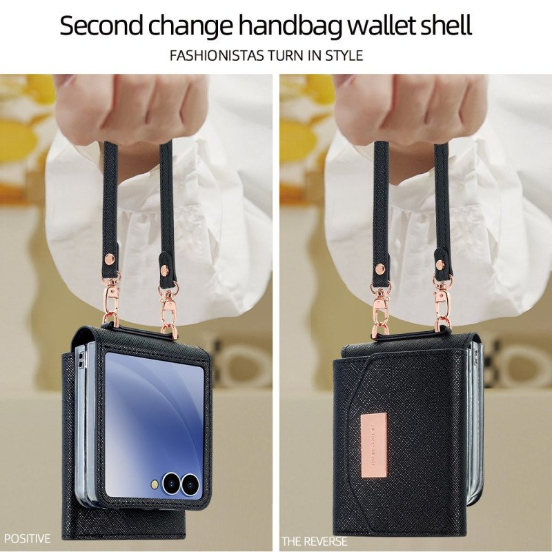 Skal Samsung Galaxy Z Flip 7 Plånbok Och Rem