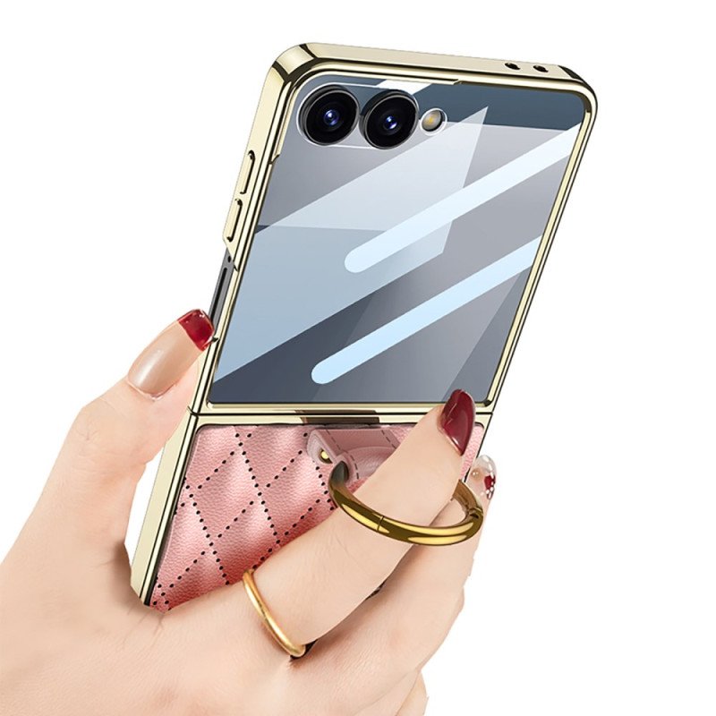 Skal Samsung Galaxy Z Flip 7 Quiltad Design Med Ringhållare