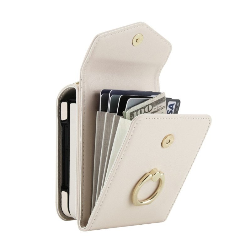 Skal Samsung Galaxy Z Flip 7 Quiltad Plånbok Och Rem