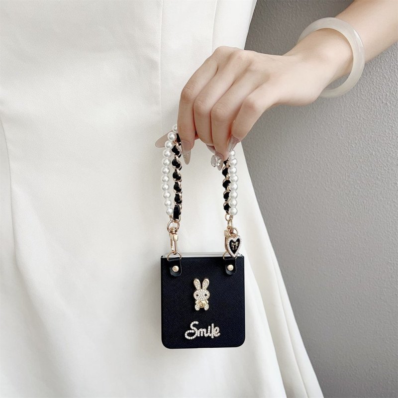 Skal Samsung Galaxy Z Flip 7 Smiley-kanin Med Armband