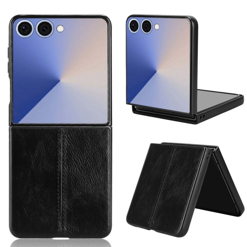 Skal Samsung Galaxy Z Flip 7 Telefonfodral Sytt Läder Effekt