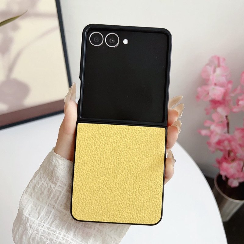 Skal Samsung Galaxy Z Flip 7 Texturerad Lädereffekt