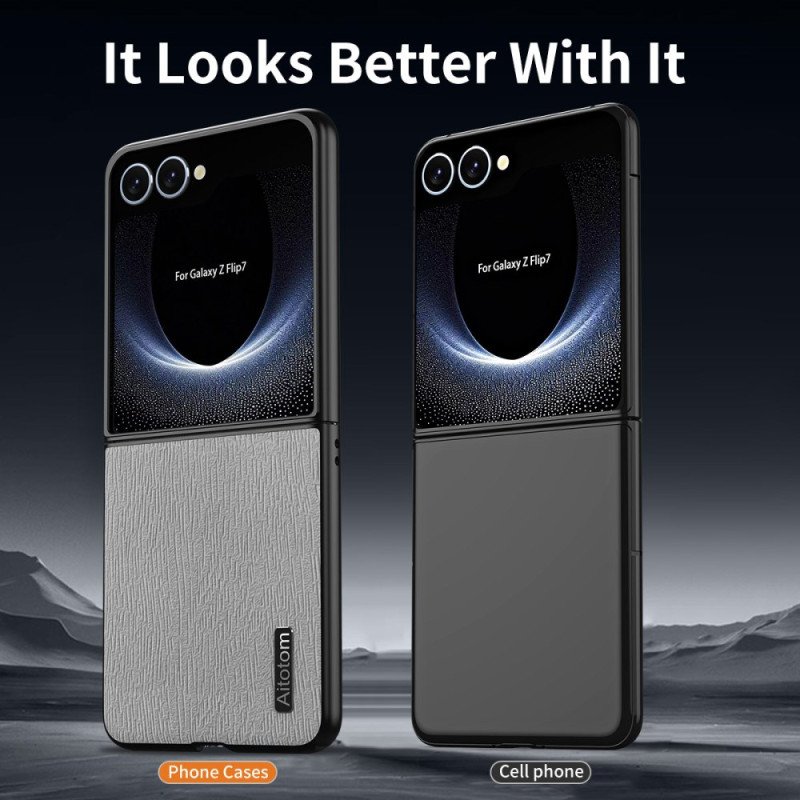 Skal Samsung Galaxy Z Flip 7 Trästruktur