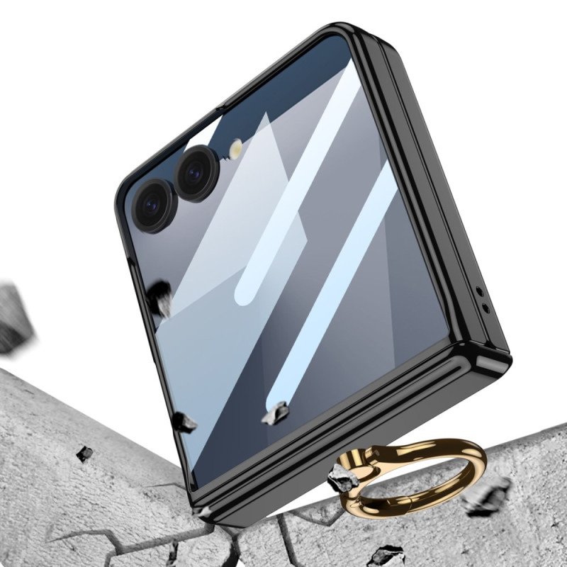 Skal Samsung Galaxy Z Flip 7 Transparent Med Stativ Och Magnetiskt Skydd Gkk