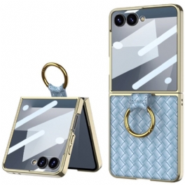 Skal Samsung Galaxy Z Flip 7 Vävd Struktur Med Ringhållare