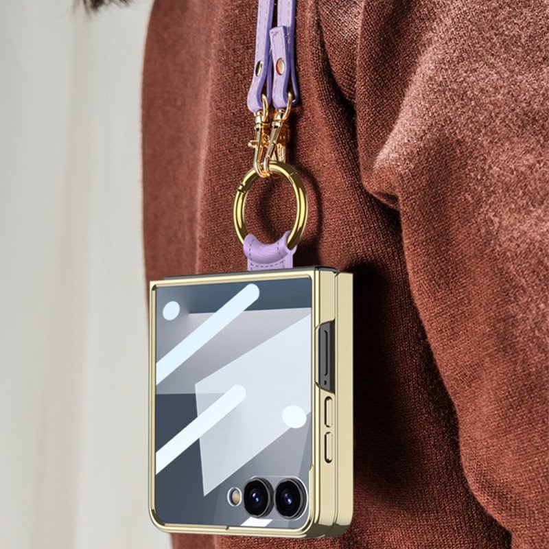 Skal Samsung Galaxy Z Flip 7 Vävd Struktur Med Ringhållare