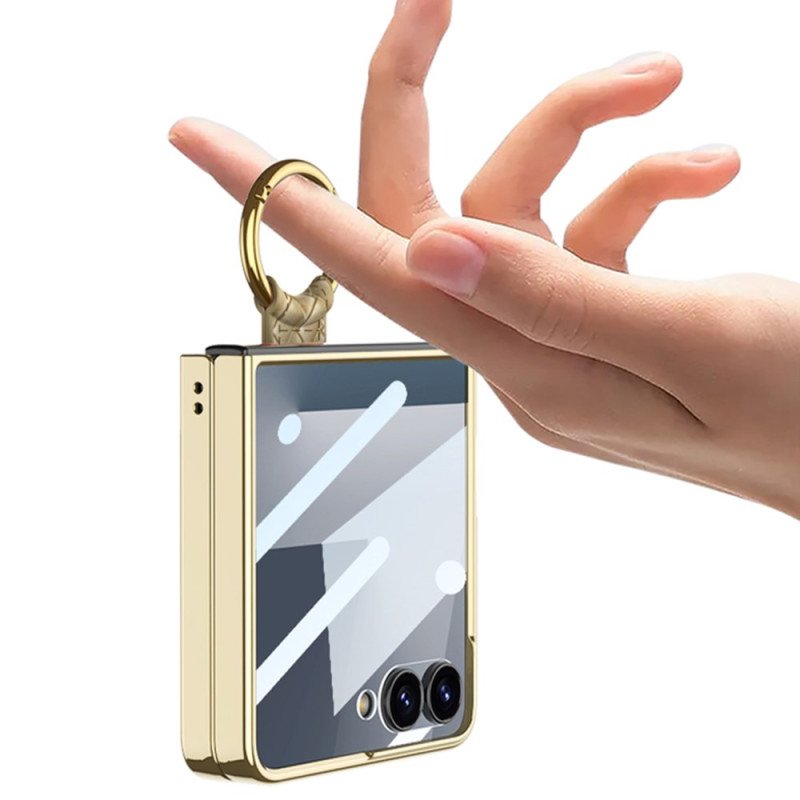 Skal Samsung Galaxy Z Flip 7 Vävd Struktur Med Ringhållare