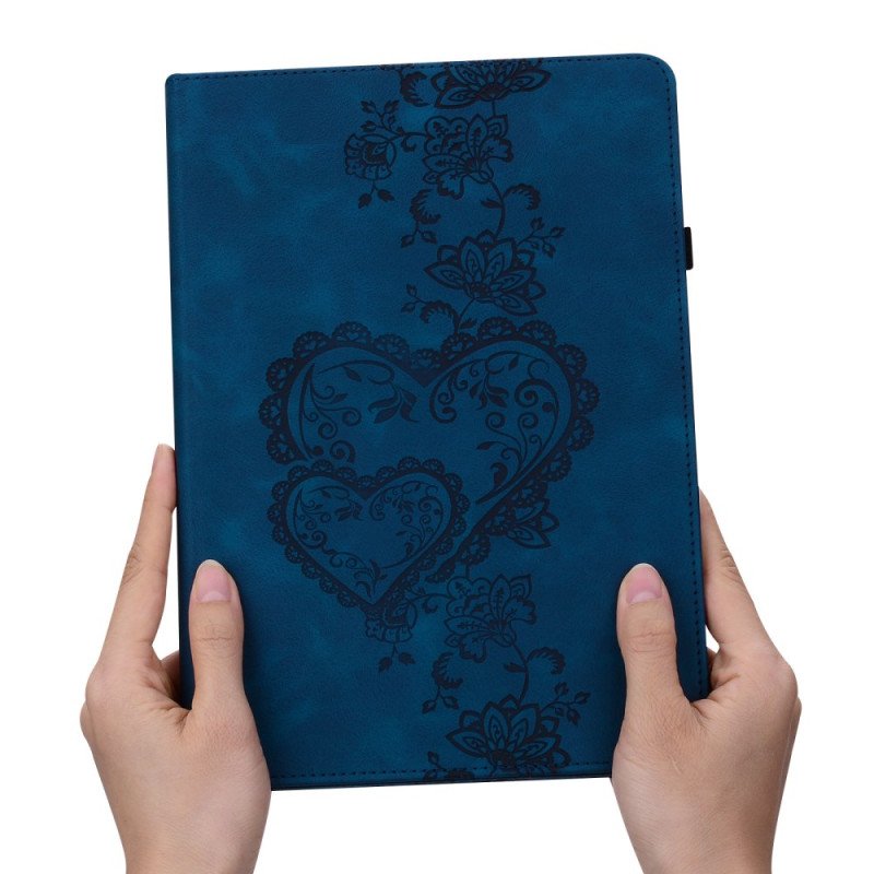 Fodral Samsung Galaxy Tab S10 Plus Hjärtan Med Mockaeffekt