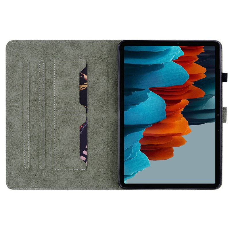 Fodral Samsung Galaxy Tab S10 Plus Liten Tiger Med Mockaeffekt