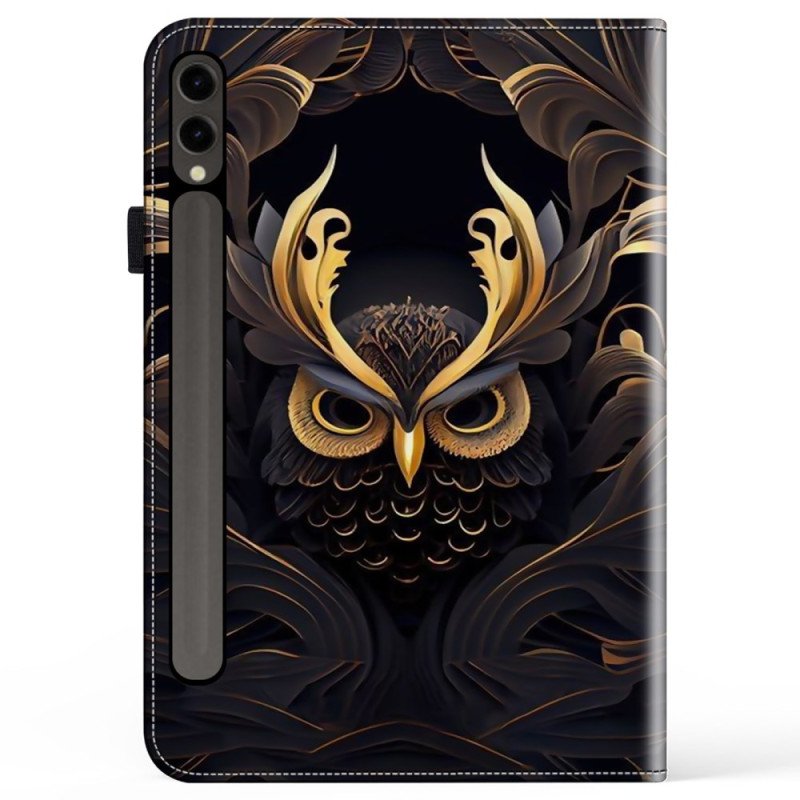 Läderfodral Samsung Galaxy Tab S10 Plus Telefonfodral Gyllene Uggla
