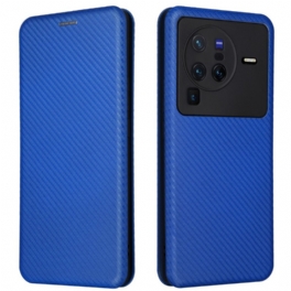 Folio-fodral Vivo X80 Pro Läderfodral Färgad Kolfiber