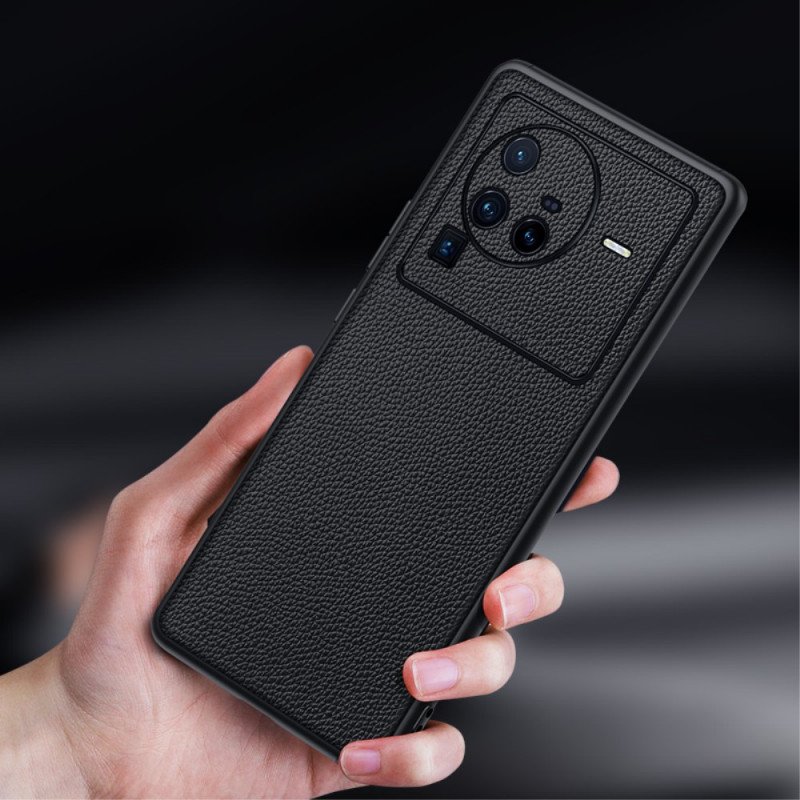 Skal Vivo X80 Pro Äkta Litchi Läder