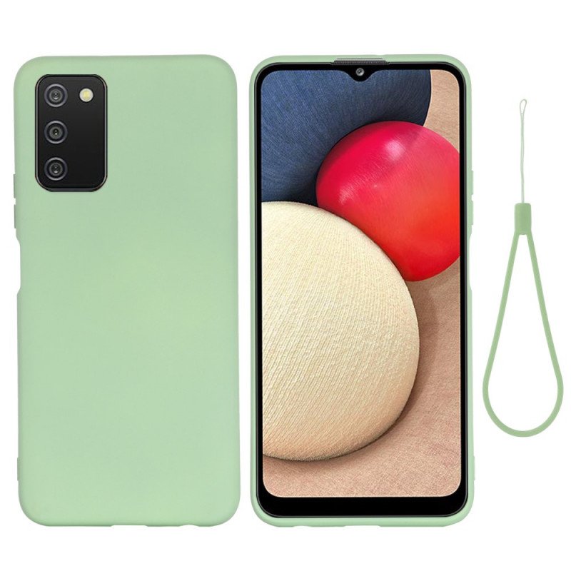 Skal Samsung Galaxy A03s Flytande Silikon Med Snodd
