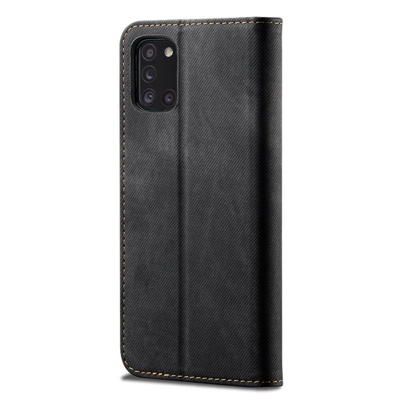 Folio-fodral Samsung Galaxy A31 Läderfodral Denim Tyg