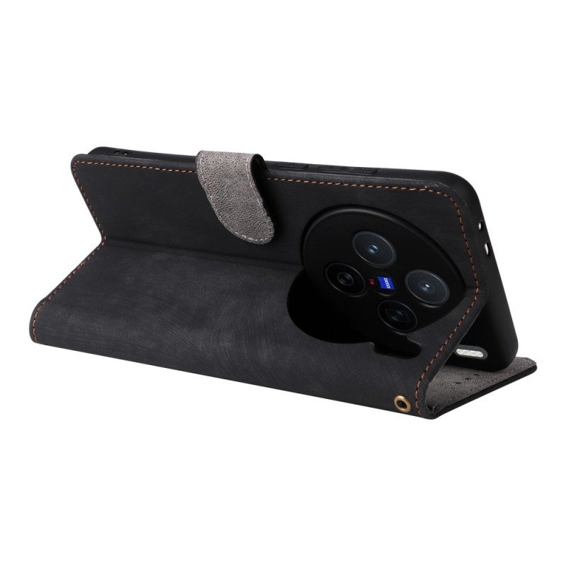 Fodral Vivo X200 Mockaeffekt Med Rem